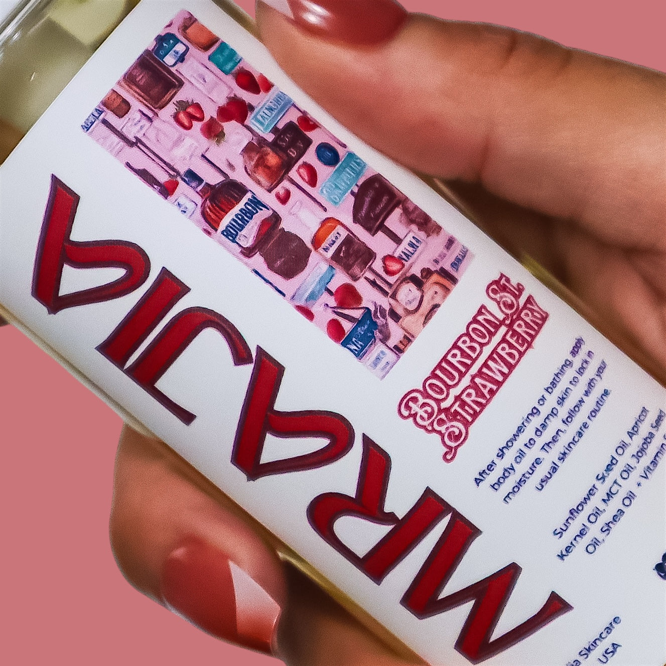 Bourbon St Strawberry Body Oil