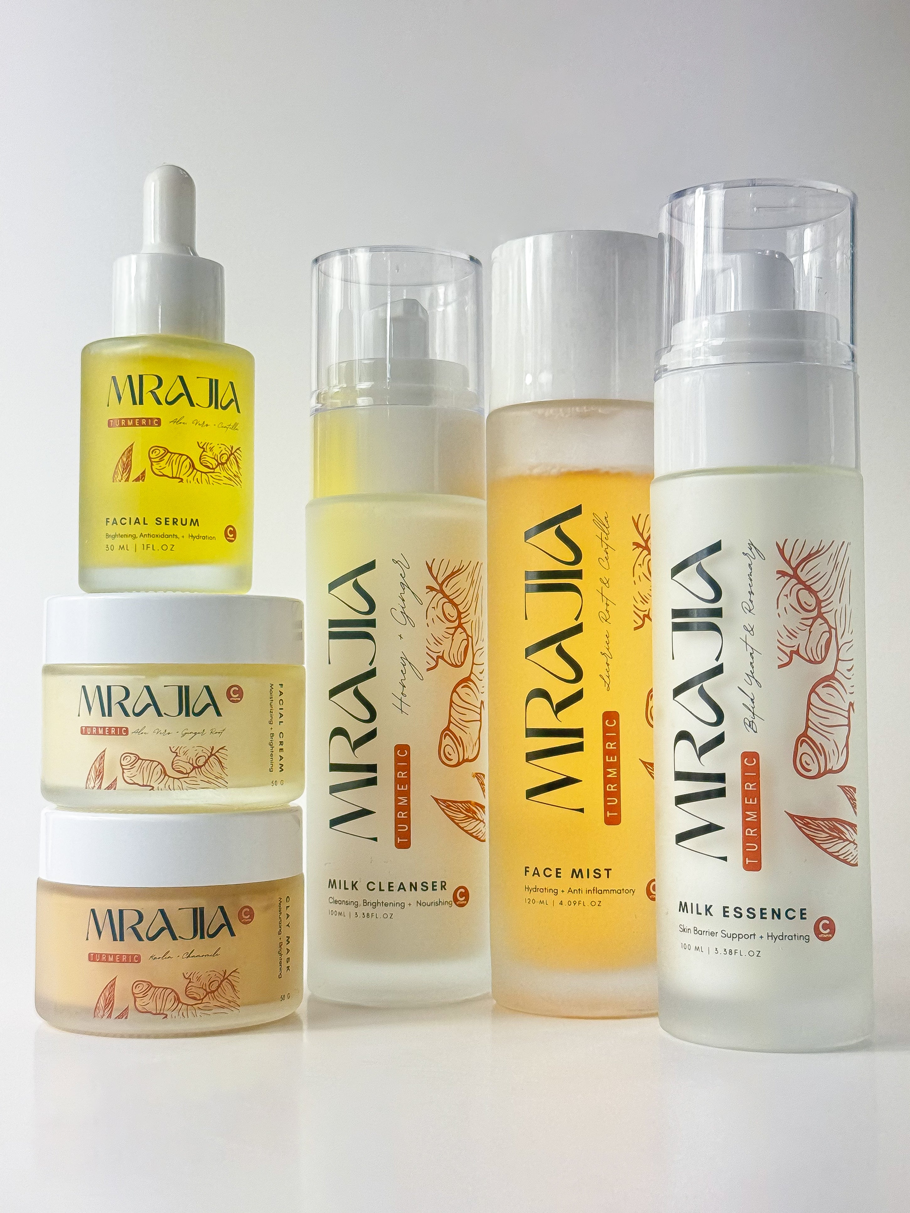 Aura Glow Turmeric Bright Skincare Bundle Facial Set