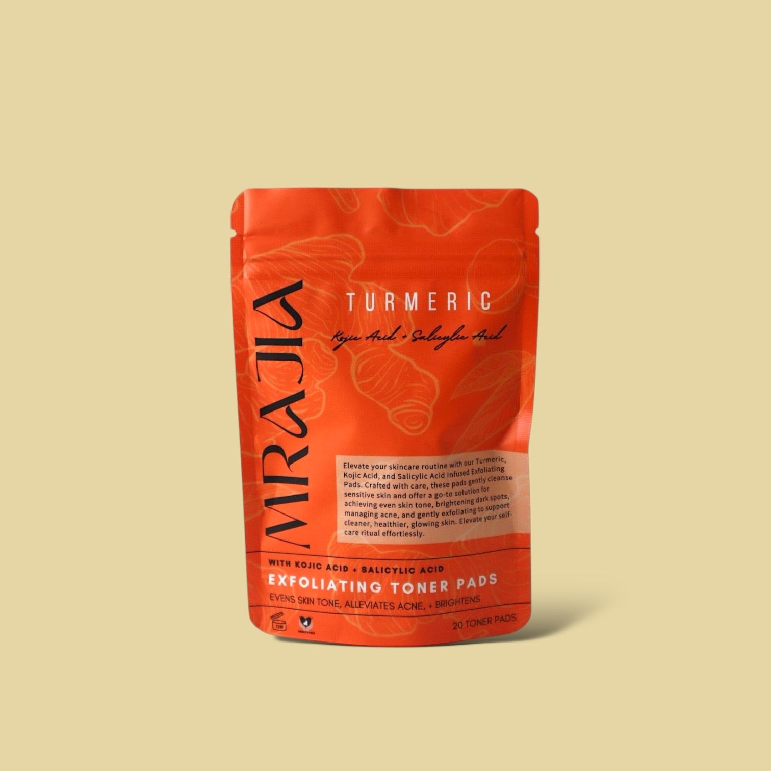 Exfoliating Toner Face Pads with Turmeric Kojic Acid and Salicyclic Acid